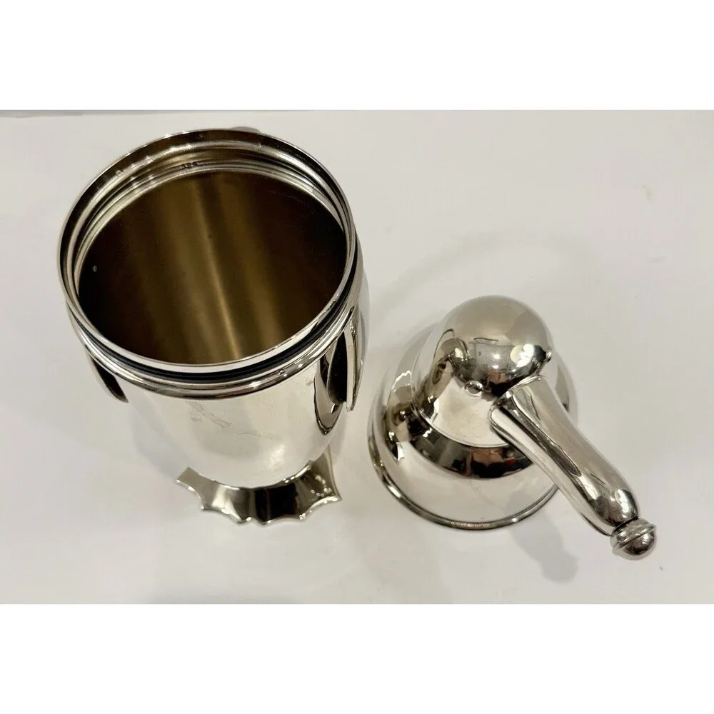 Vintage Restoration Hardware Penguin Cocktail Shaker Stainless Steel Barware